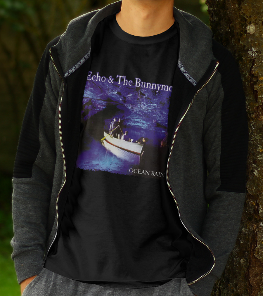 Echo And The Bunnymen Ocean Rain Blue Cave Boat Scene T-Shirt