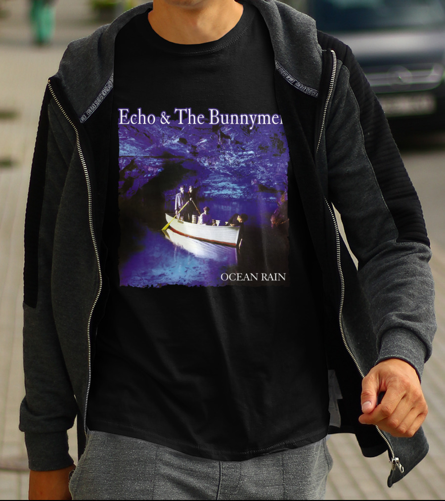 Echo And The Bunnymen Ocean Rain Blue Cave Boat Scene T-Shirt