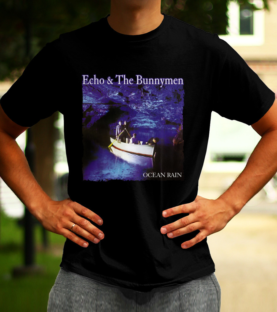 Echo And The Bunnymen Ocean Rain Blue Cave Boat Scene T-Shirt