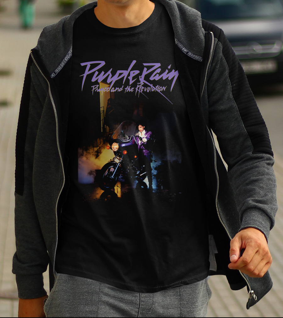 Purple Rain Prince And The Revolution Motorcycle Scene T-Shirt