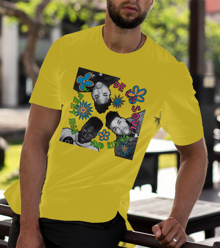 De La Soul 3 Feet High And Rising Psychedelic Flower T-Shirt