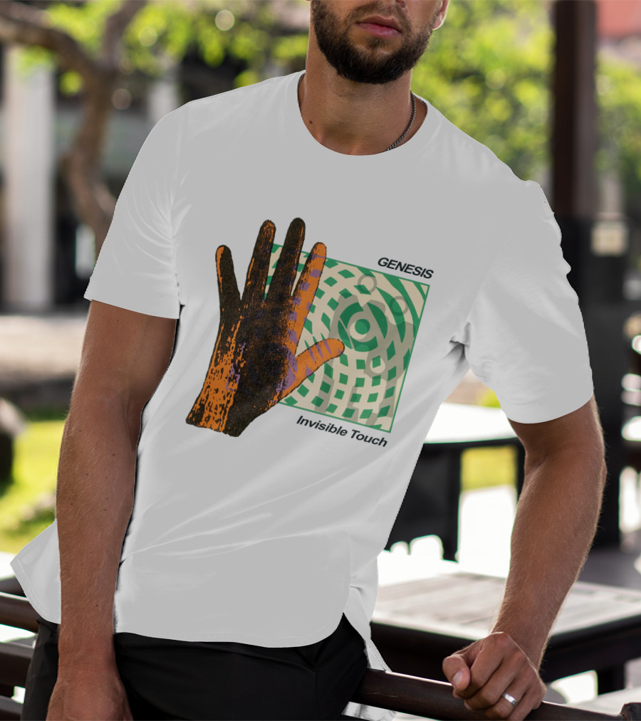 Genesis Invisible Touch Album Cover Art Hand Green T-Shirt
