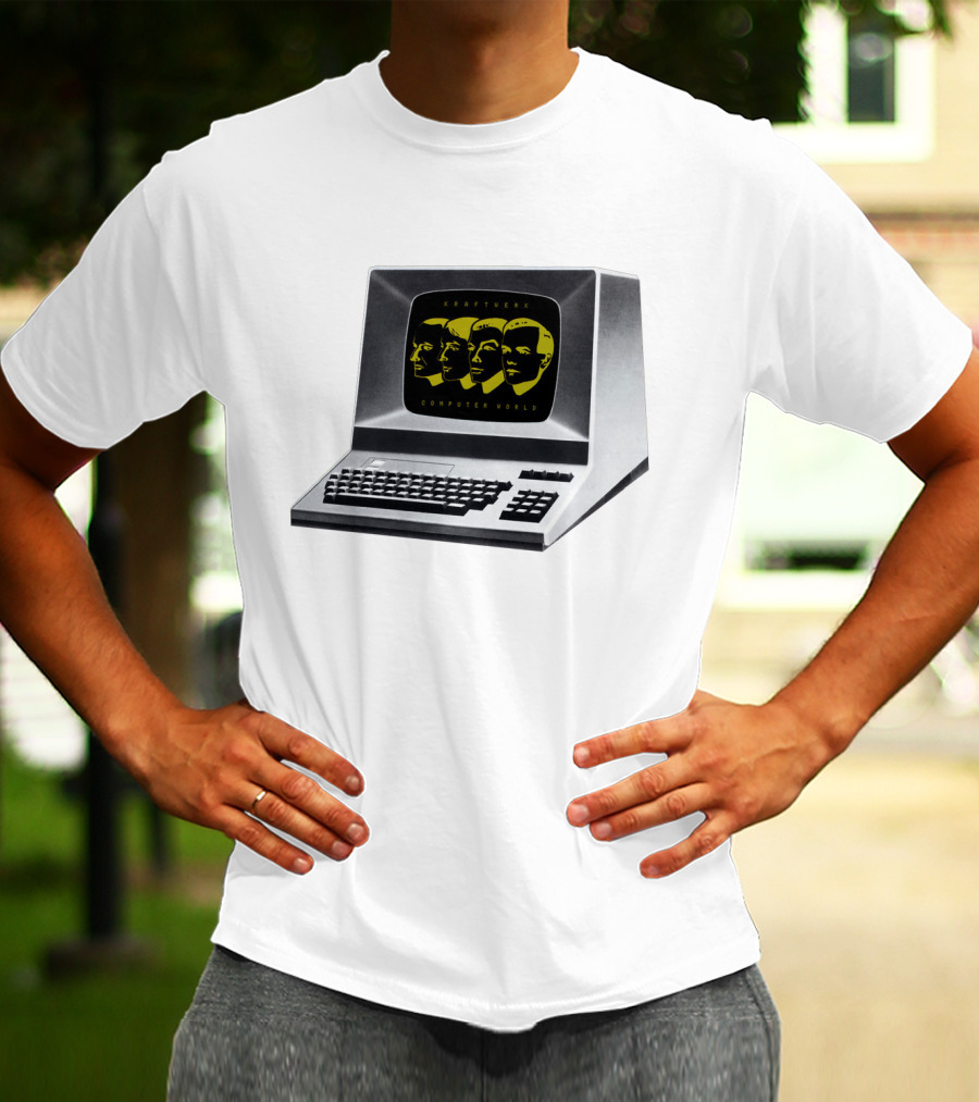 Kraftwerk Computer World Faces On Retro Monitor T-Shirt