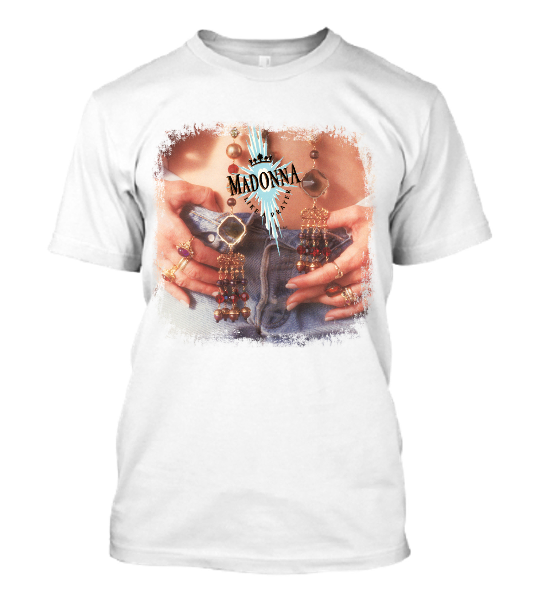 Madonna Like A Prayer Jewelry And Denim Iconic Style Fashion T-Shirt