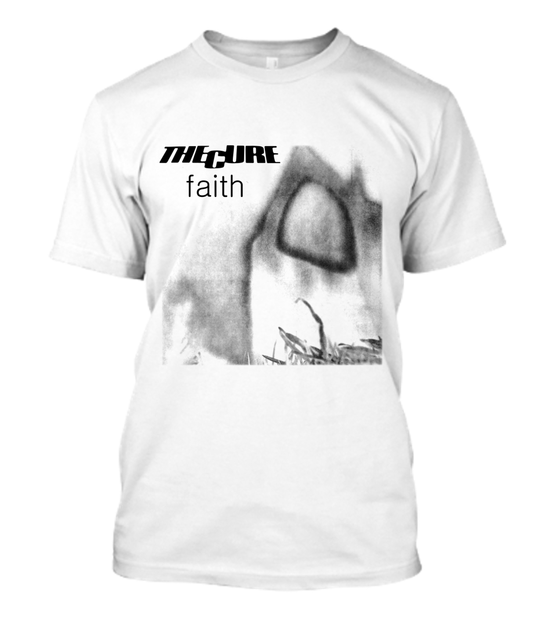 The Cure Faith Album Cover Black And White Gothic T-Shirt