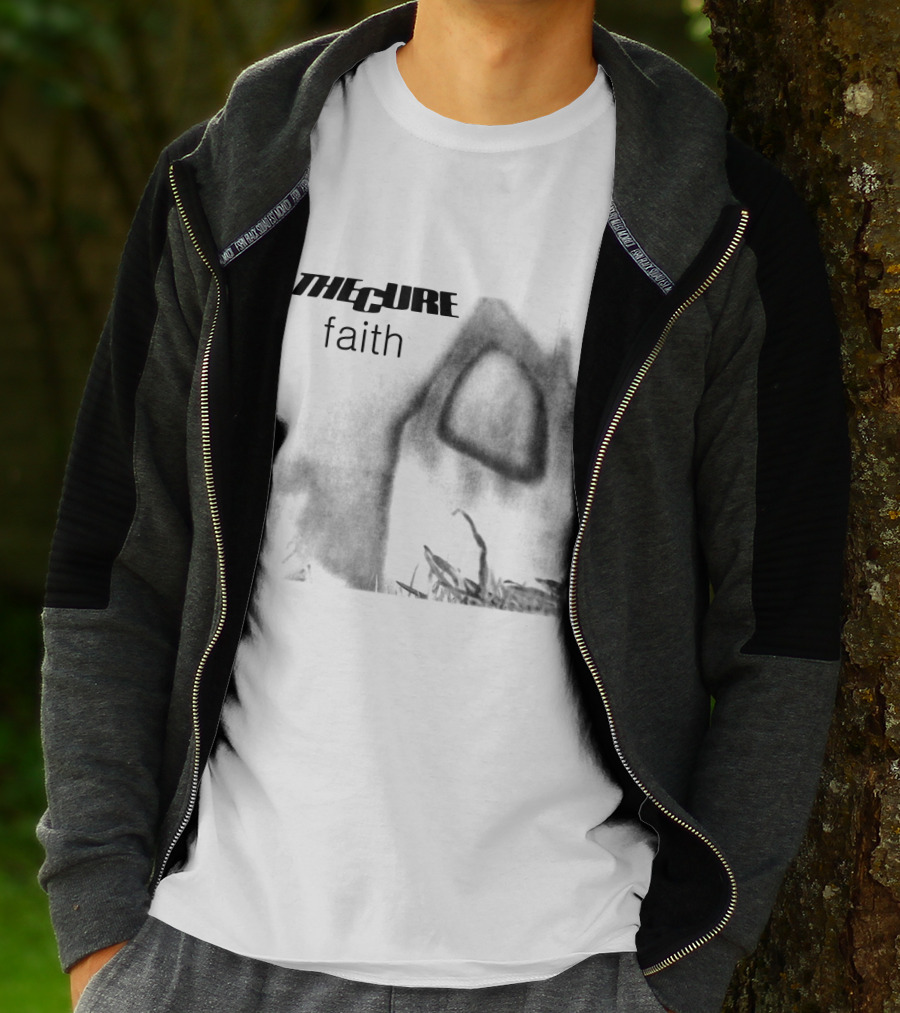 The Cure Faith Album Cover Black And White Gothic T-Shirt