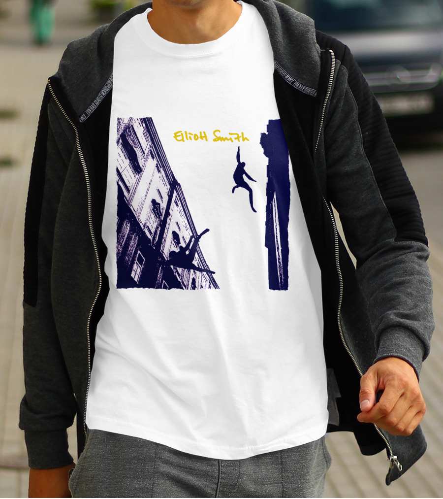 Elliott Smith Leaping Figures Urban Scene T-Shirt