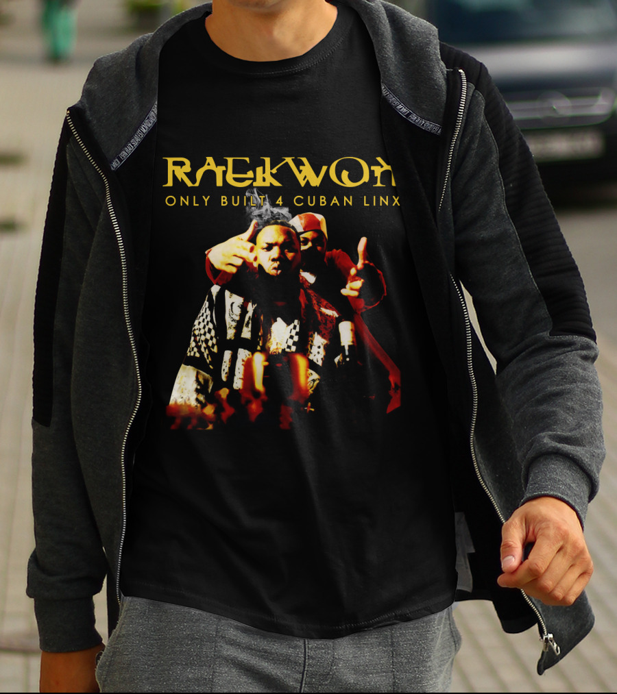 Raekwon Only Built 4 Cuban Linx Iconic Album Cover Featuring Two Figures In Bold Stylized Typography T-Shirt