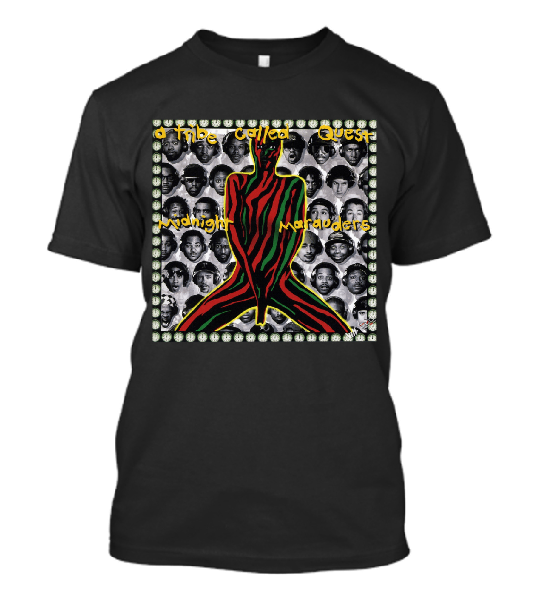 A Tribe Called Quest Midnight Marauders Stylized Figure And Black And White Portrait Collage T-Shirt
