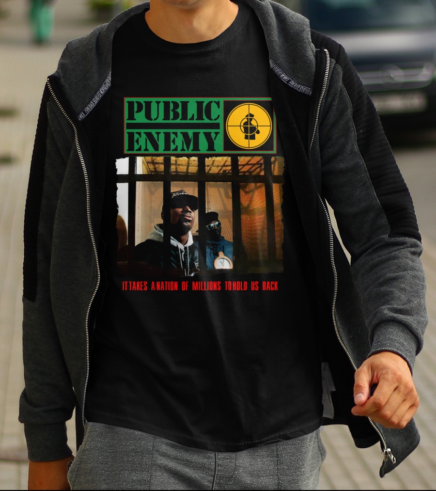 Public Enemy It Takes A Nation Of Millions To Hold Us Back Prison Bars Rap Group T-Shirt