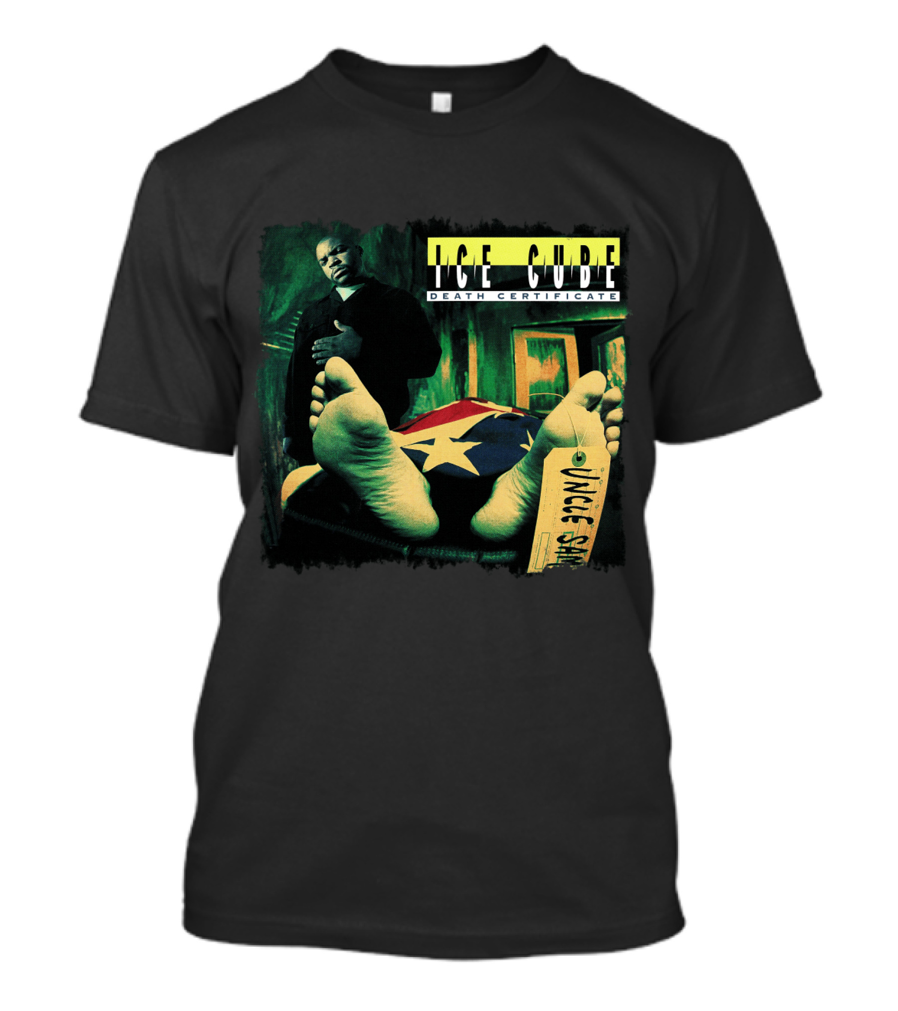 Ice Cube Death Certificate Feet Confederate Flag Uncle Sam Tags T-Shirt