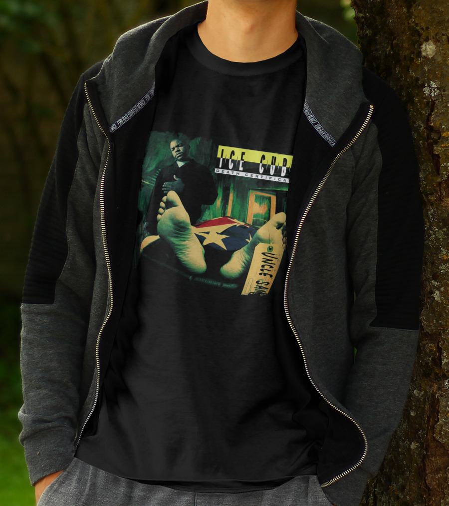 Ice Cube Death Certificate Feet Confederate Flag Uncle Sam Tags T-Shirt