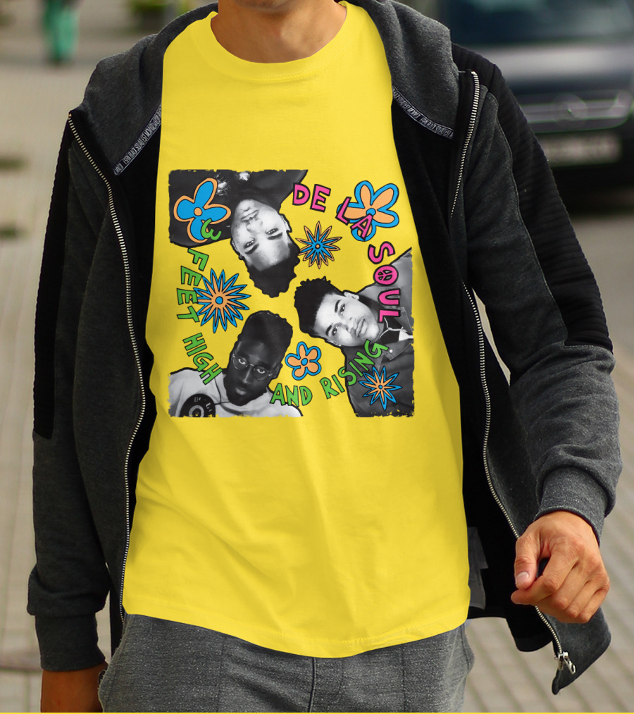 De La Soul 3 Feet High And Rising Colorful Flower T-Shirt