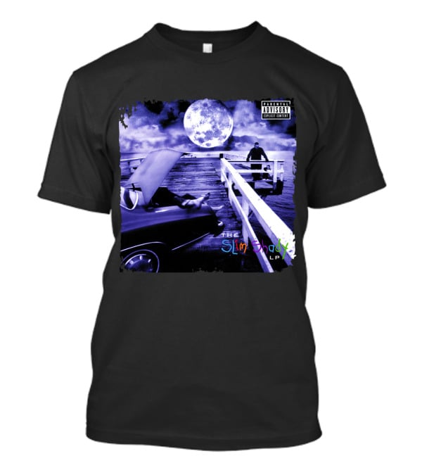 Eminem The Slim Shady LP Explicit Content Dark Purple Pier Moon T-Shirt