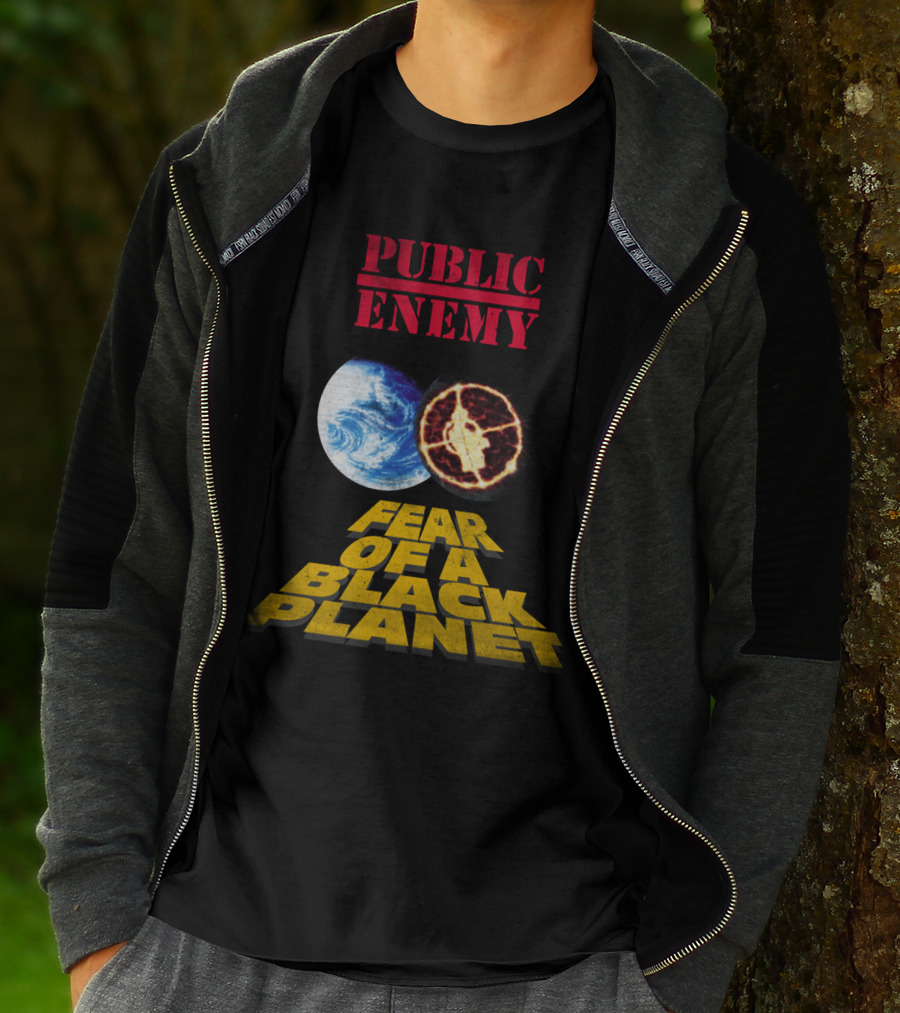 Public Enemy Fear Of A Black Planet Album Cover With Earth And Crosshair Symbol T-Shirt