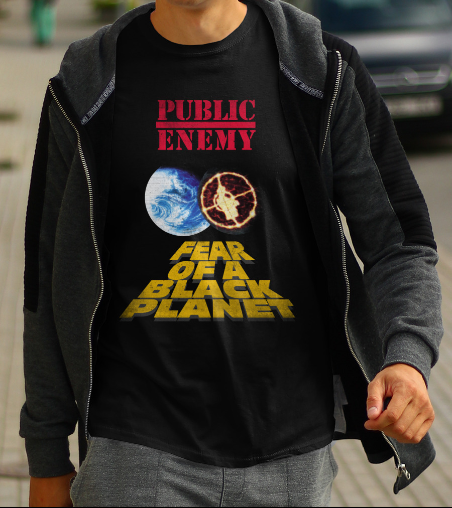 Public Enemy Fear Of A Black Planet Album Cover With Earth And Crosshair Symbol T-Shirt