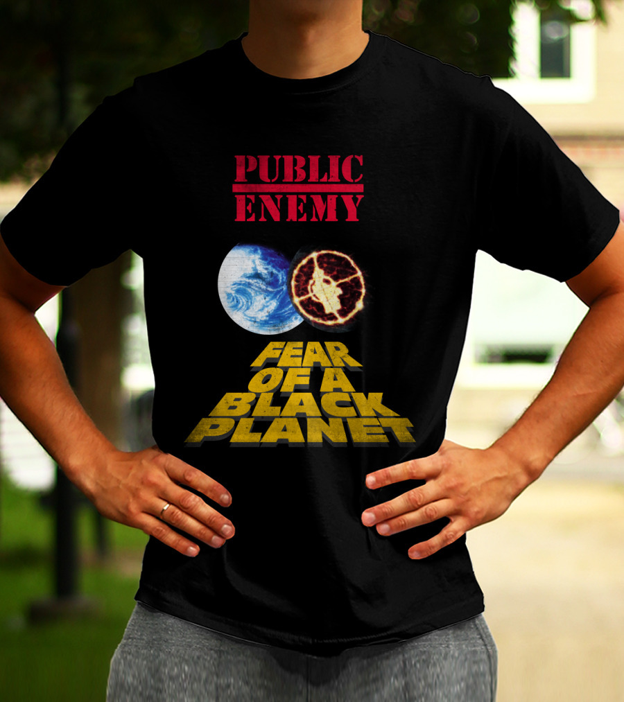 Public Enemy Fear Of A Black Planet Album Cover With Earth And Crosshair Symbol T-Shirt