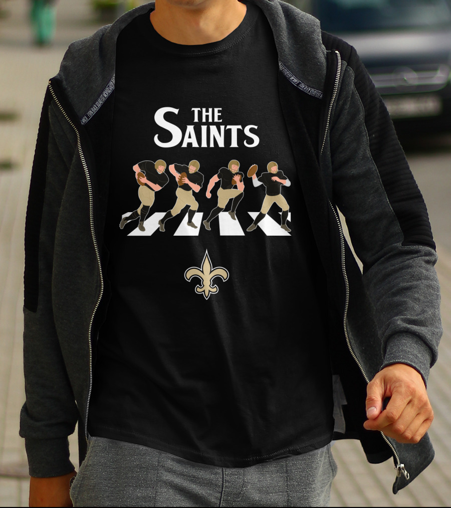 The Saints Abbey Road Football Players Fleur-De-Lis T-Shirt