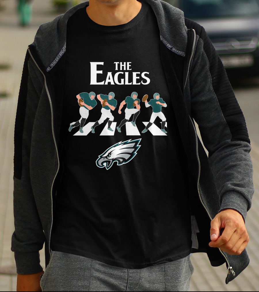 Philadelphia Eagles Football Players Abbey Road Parody With Team T-Shirt