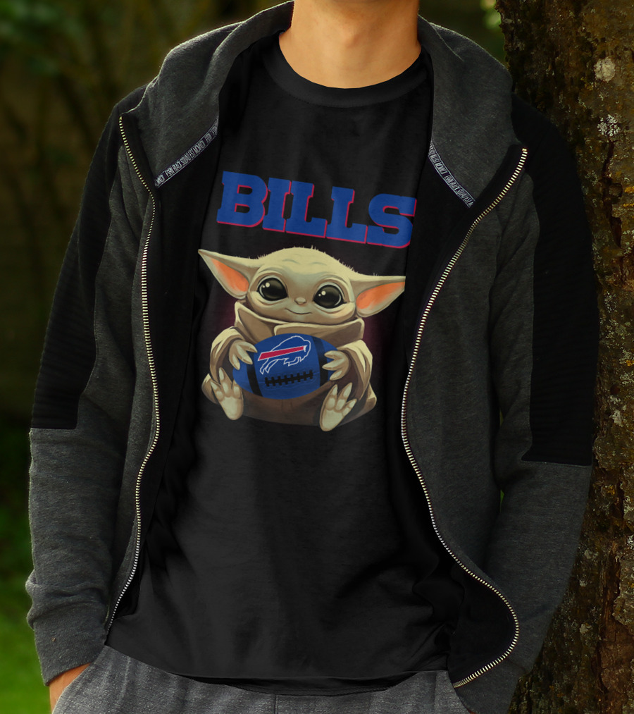 Bills Baby Yoda Football Buffalo Bills T-Shirt