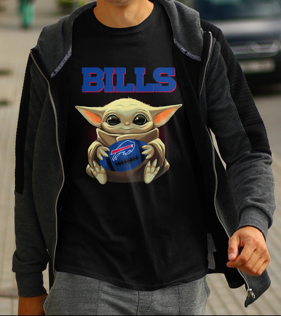 Bills Baby Yoda Football Buffalo Bills T-Shirt