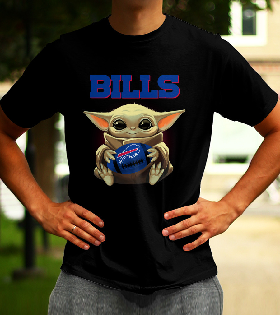 Bills Baby Yoda Football Buffalo Bills T-Shirt