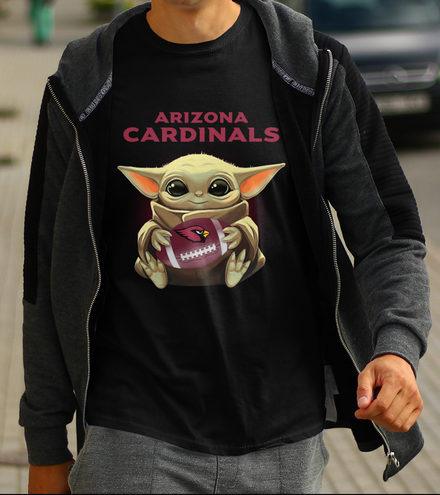 Arizona Cardinals Baby Yoda Football Holder T-Shirt