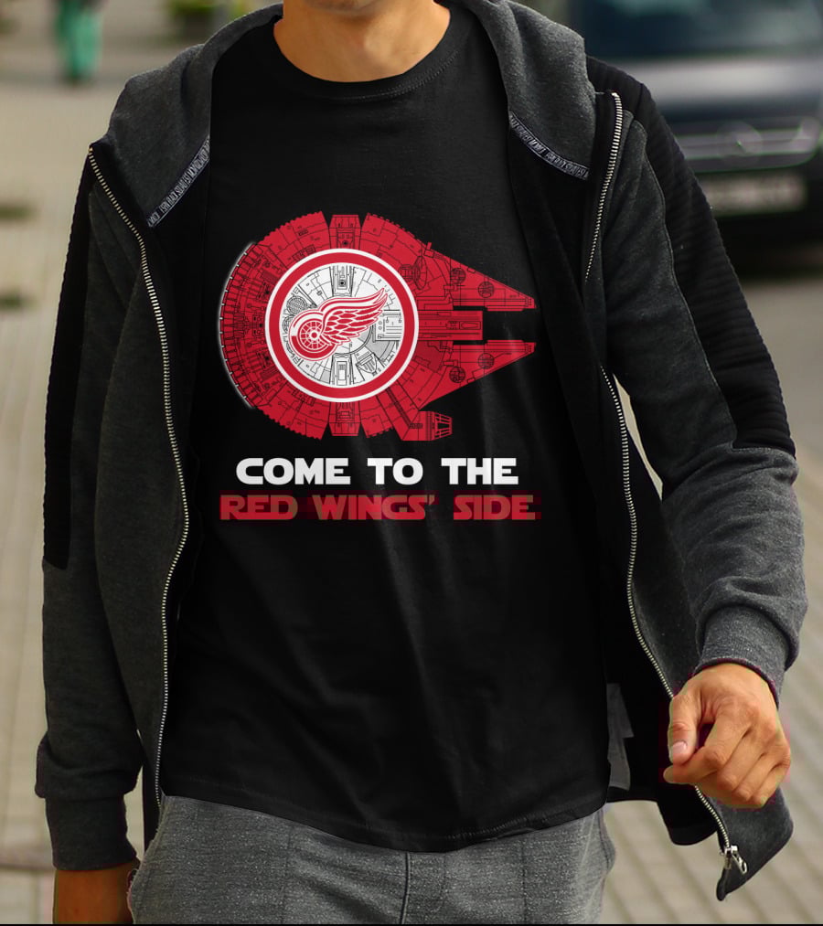 Come To The Red Wings' Side Millennium Falcon Detroit T-Shirt