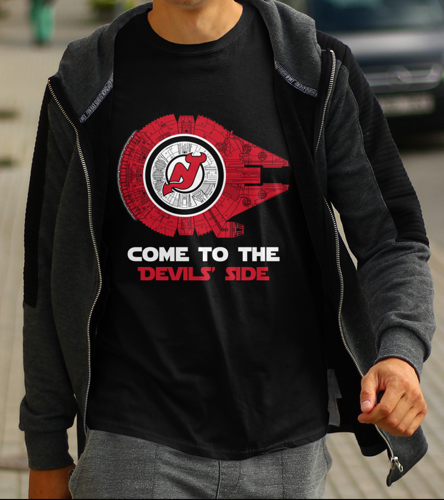 Come To The Devils' Side New Jersey Devils Millennium Falcon T-Shirt