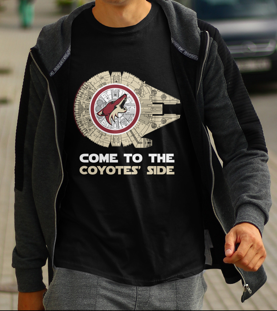 Come To The Coyotes' Side Arizona Coyotes Millennium Falcon T-Shirt