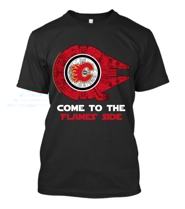 Calgary Flames Come To The Flames' Side Millennium Falcon T-Shirt