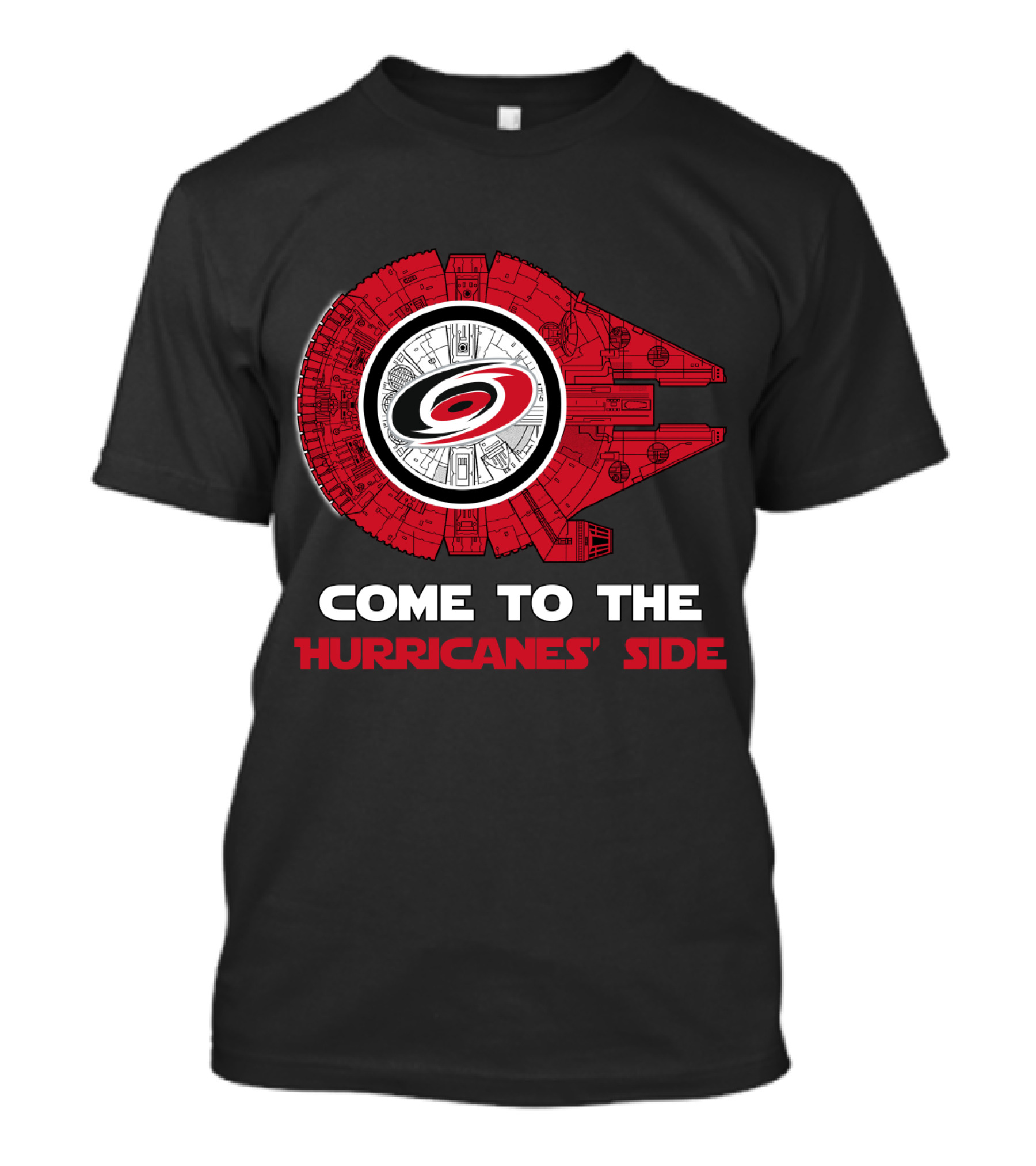 Come To The Hurricanes' Side Carolina Hurricanes Millennium Falcon T-Shirt