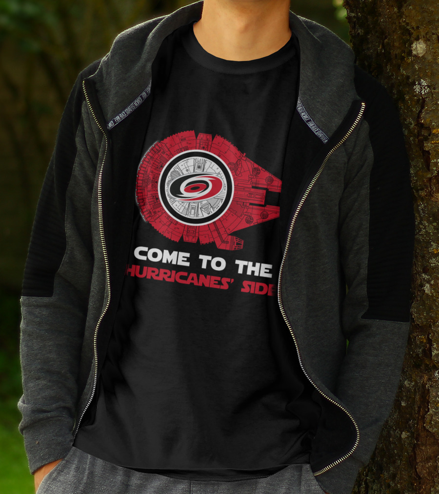 Come To The Hurricanes' Side Carolina Hurricanes Millennium Falcon T-Shirt