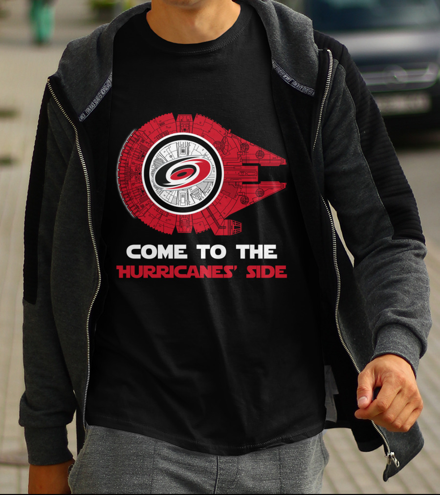 Come To The Hurricanes' Side Carolina Hurricanes Millennium Falcon T-Shirt