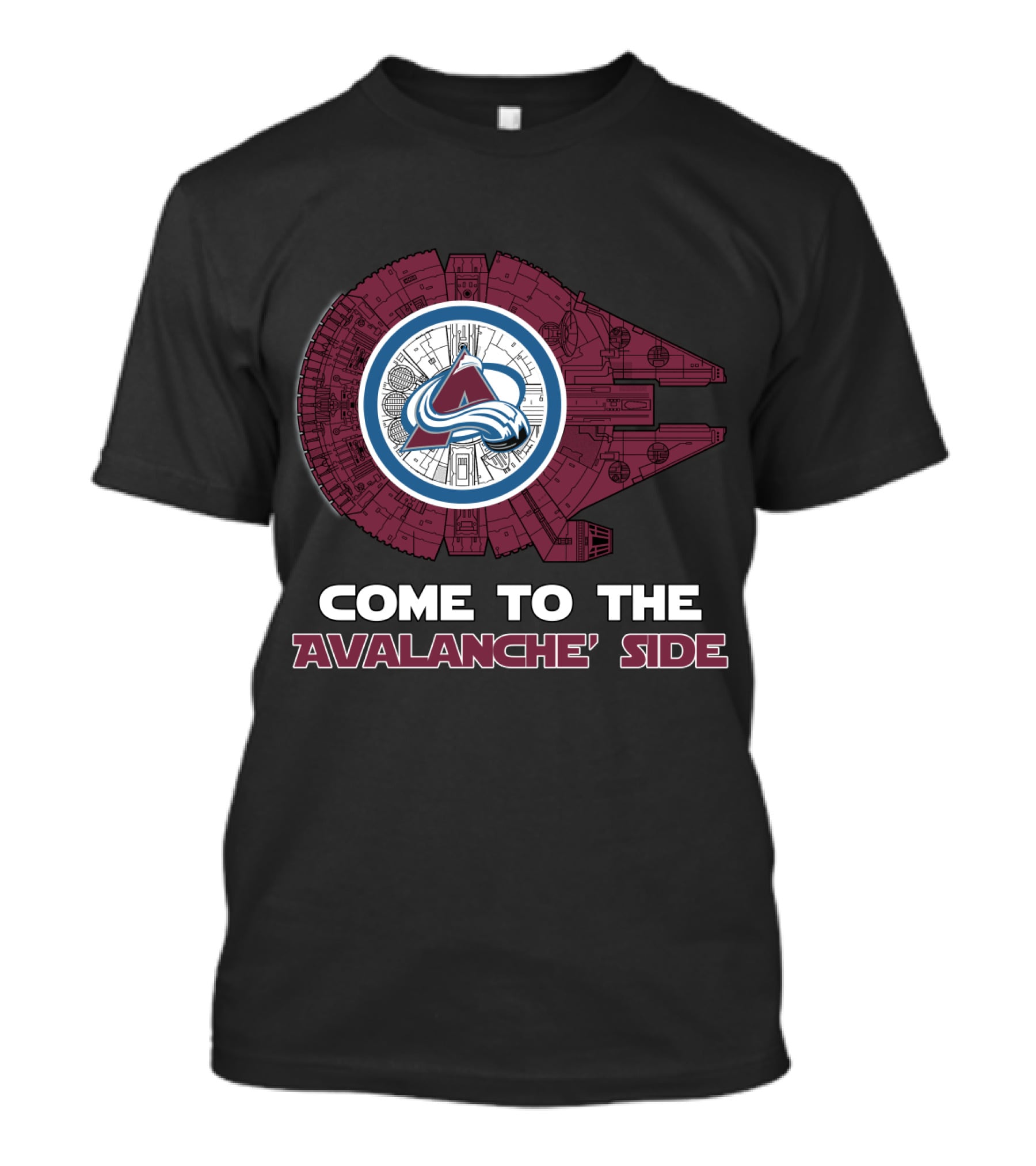 Come To The Avalanche Side Colorado Avalanche Millennium Falcon T-Shirt