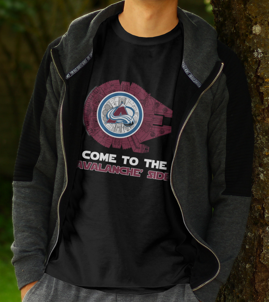 Come To The Avalanche Side Colorado Avalanche Millennium Falcon T-Shirt