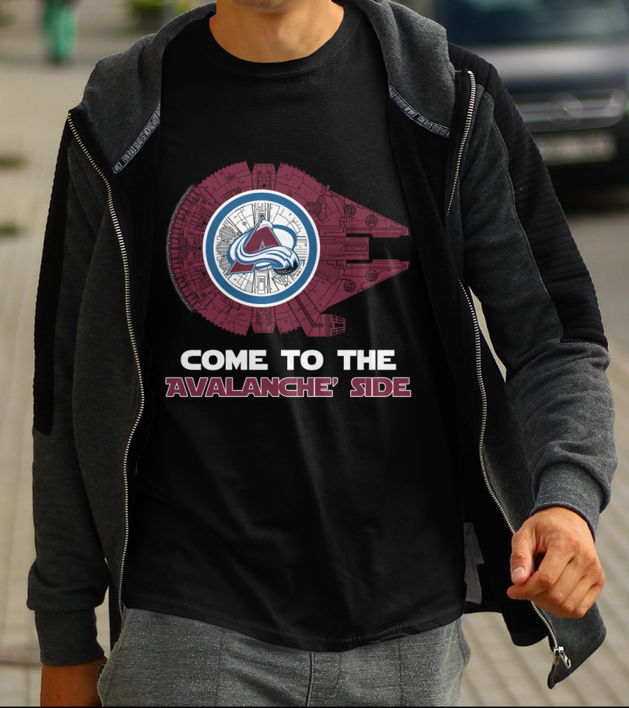 Come To The Avalanche Side Colorado Avalanche Millennium Falcon T-Shirt