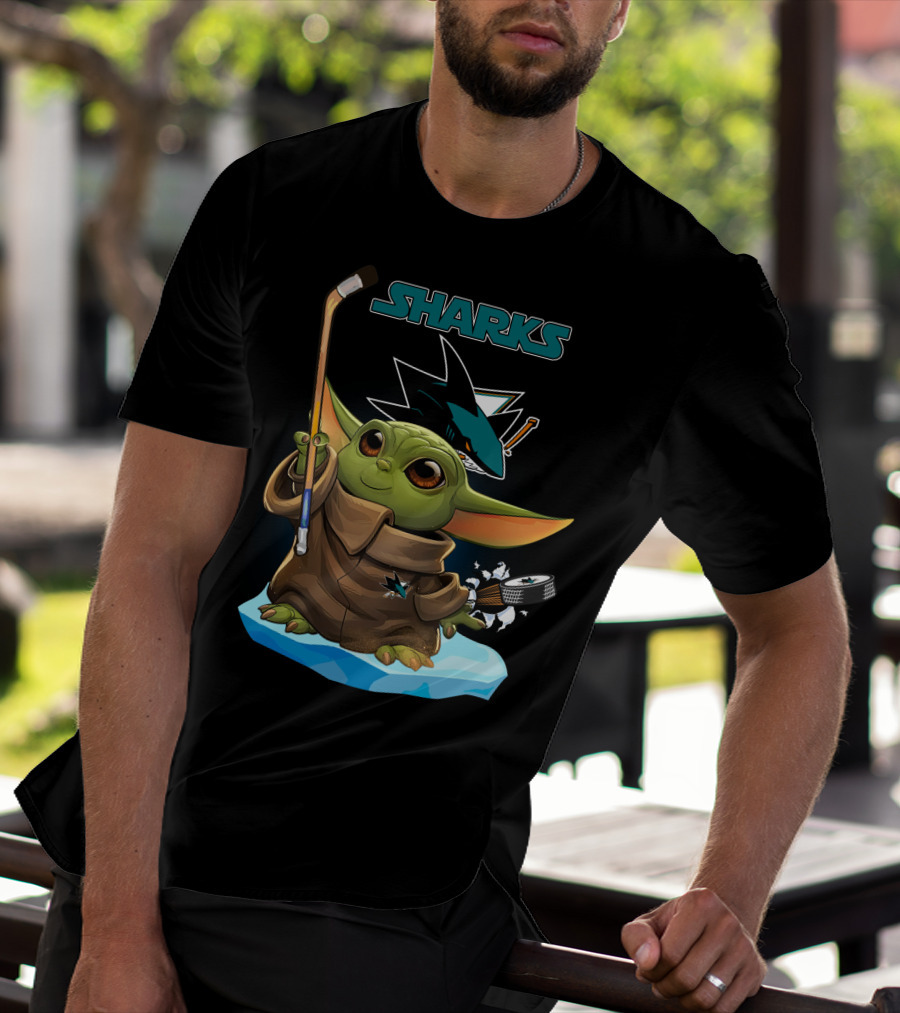 San Jose Sharks Baby Yoda NHL Hockey Fan T-Shirt