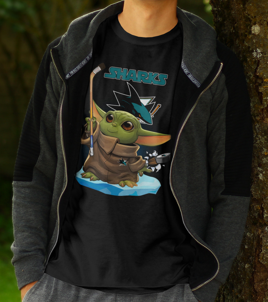 San Jose Sharks Baby Yoda NHL Hockey Fan T-Shirt