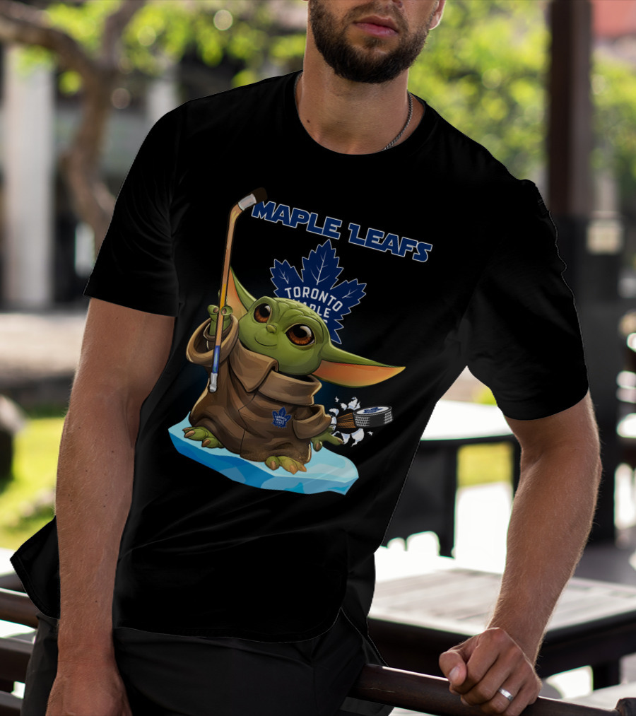 Toronto Maple Leafs Baby Yoda Hockey NHL Star Wars Crossover T-Shirt