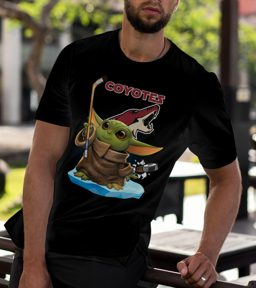 Coyotes Baby Yoda Hockey Nhl Icon Collaboration T-Shirt