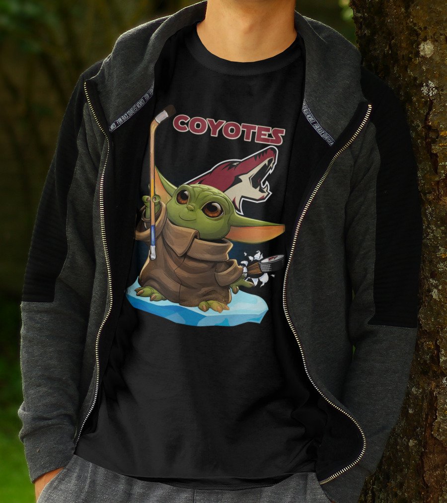 Coyotes Baby Yoda Hockey Nhl Icon Collaboration T-Shirt