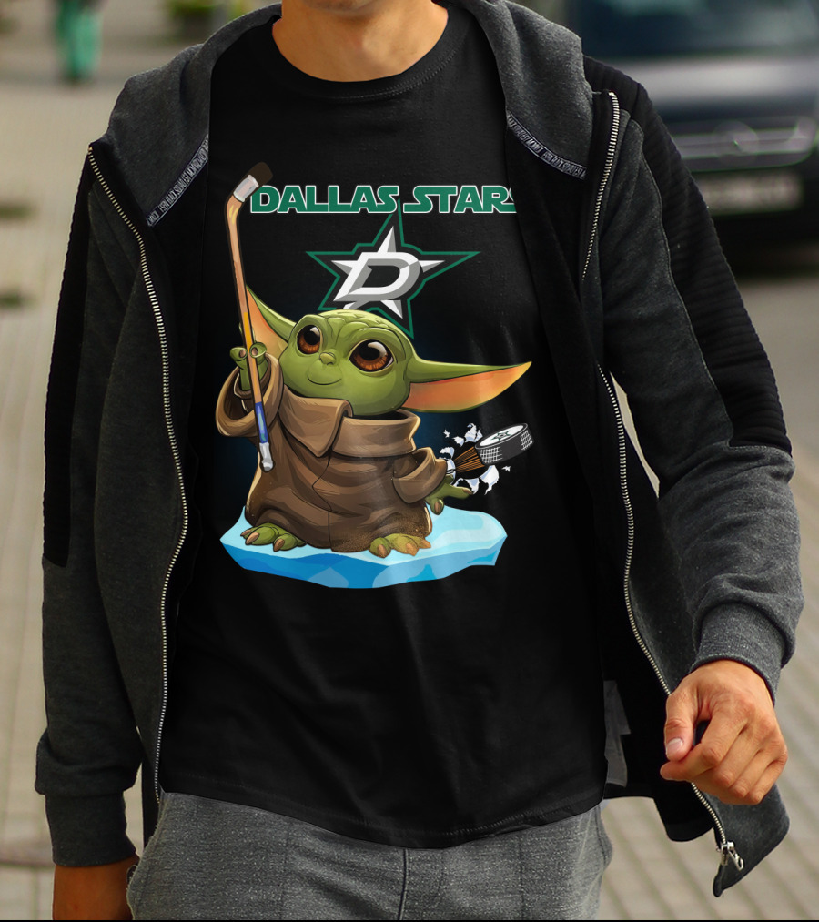 Dallas Stars Baby Yoda Hockey NHL T-Shirt