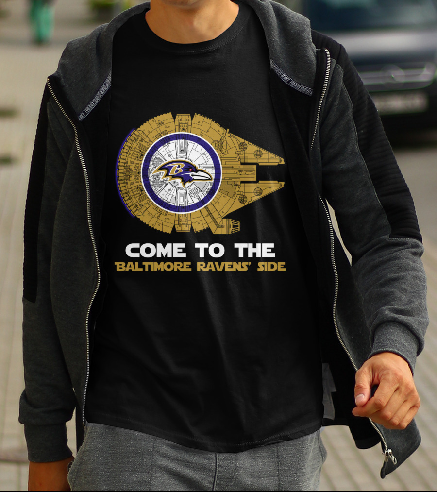 Come To The Baltimore Ravens' Side Millennium Falcon Nfl T-Shirt