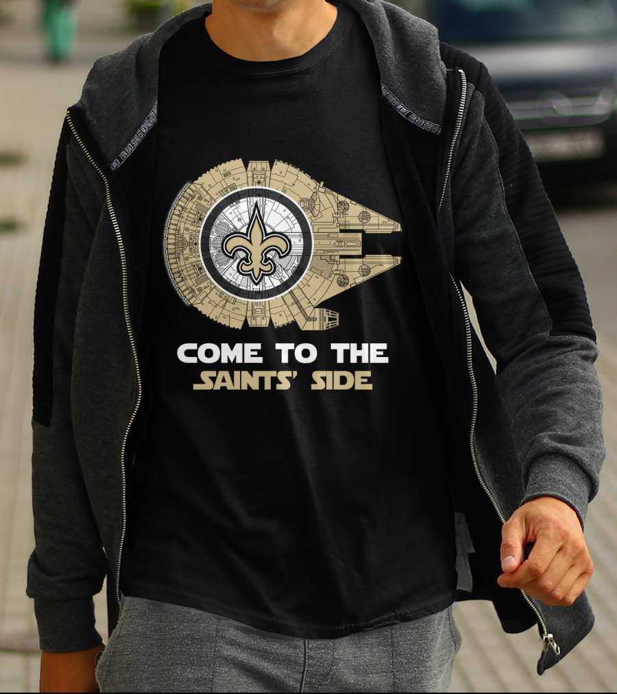 Come To The Saints' Side Millennium Falcon New Orleans Saints Nfl T-Shirt