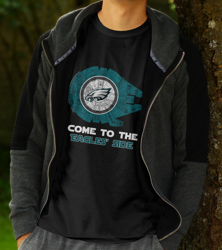 Philadelphia Eagles Come To The Eagles' Side Millennium Falcon Nfl T-Shirt