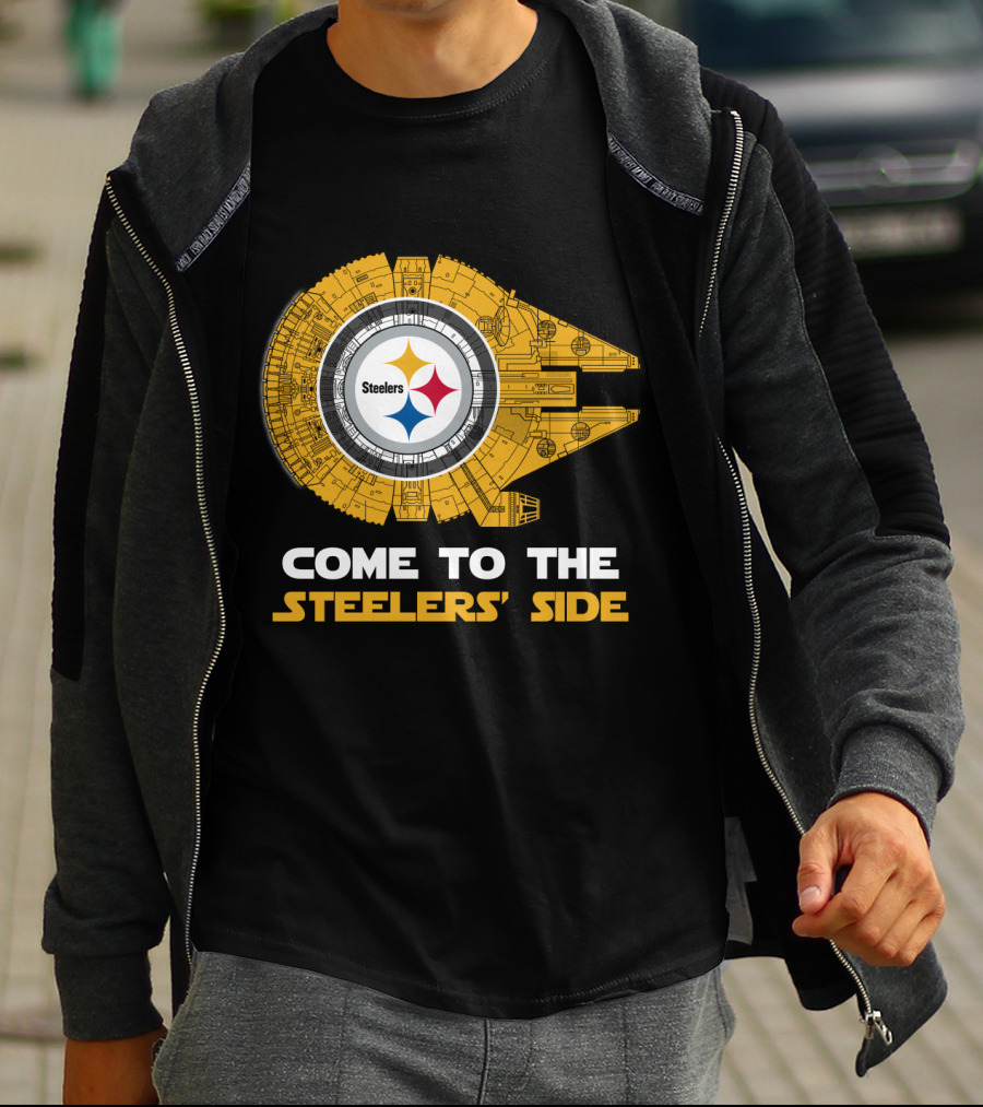 Come To The Steelers' Side Pittsburgh Steelers Millennium Falcon T-Shirt