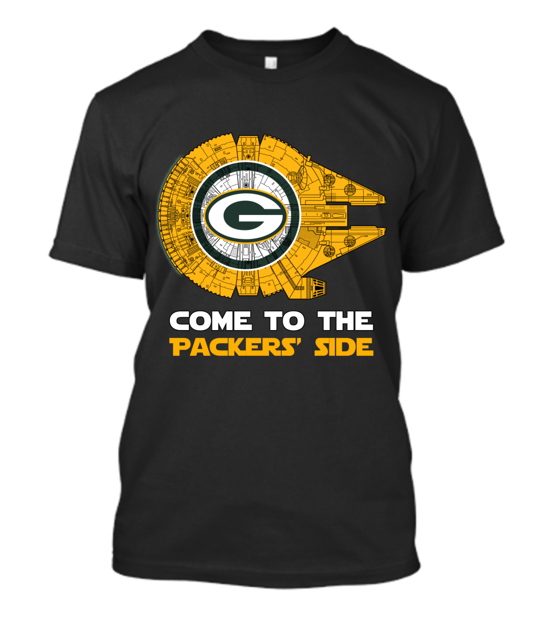 Come To The Packers' Side Green Bay Packers Millennium Falcon T-Shirt