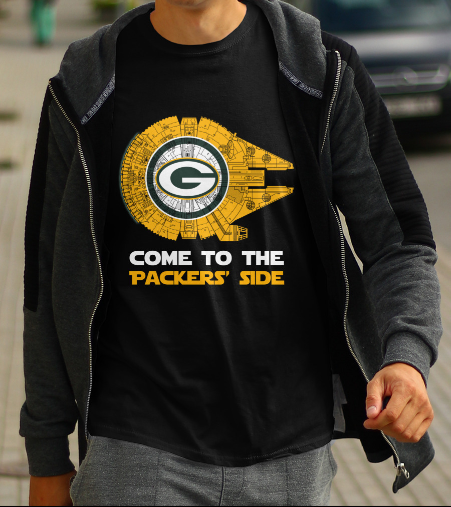 Come To The Packers' Side Green Bay Packers Millennium Falcon T-Shirt