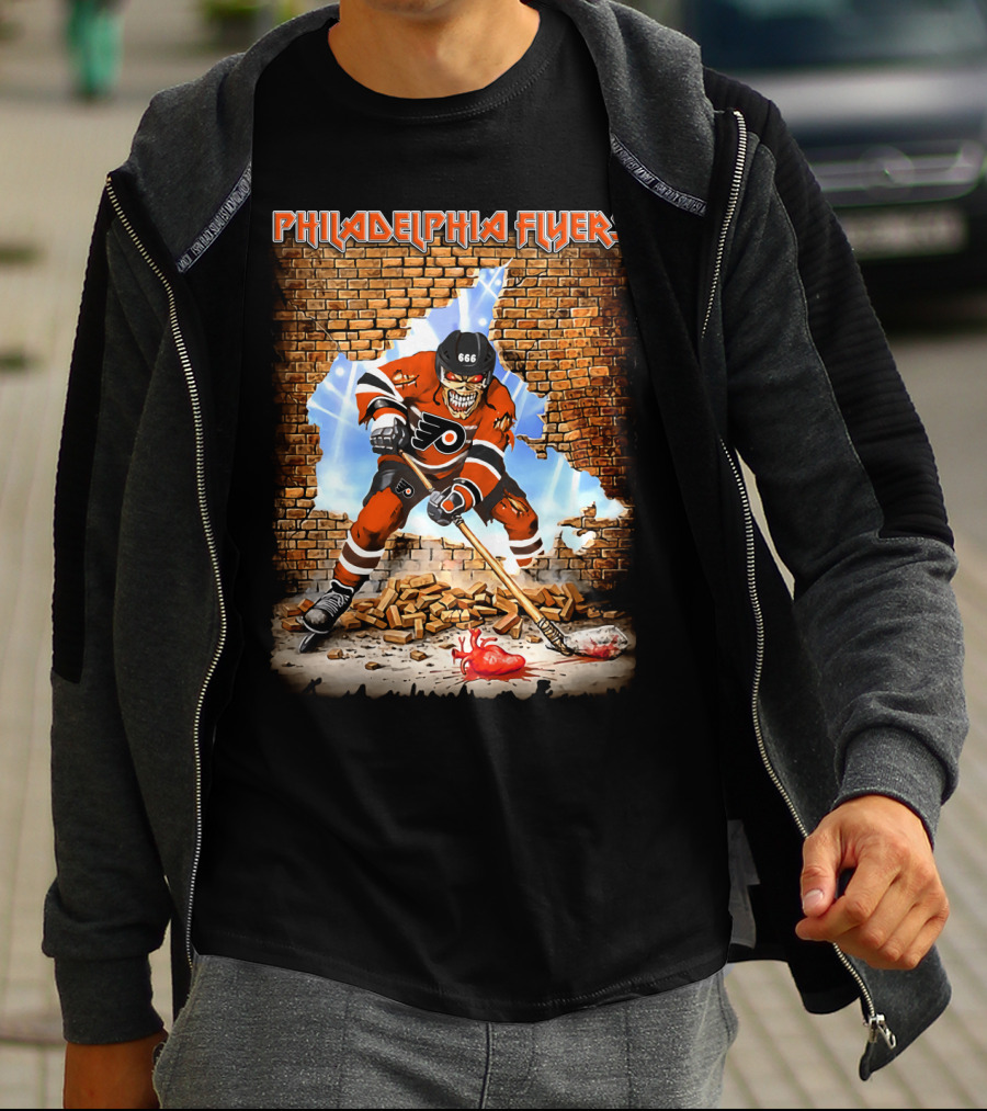 Philadelphia Flyers Eddie The Head Hockey Crossover T-Shirt